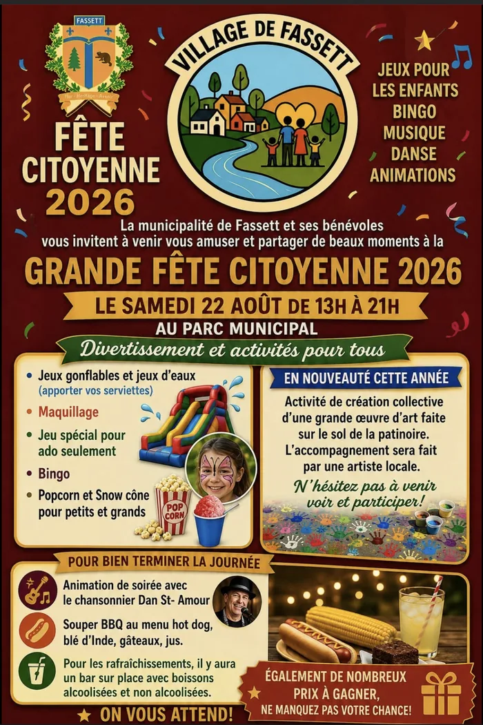 Affiche archivée — Grande Fête citoyenne 2026, Samedi 22 août 2026