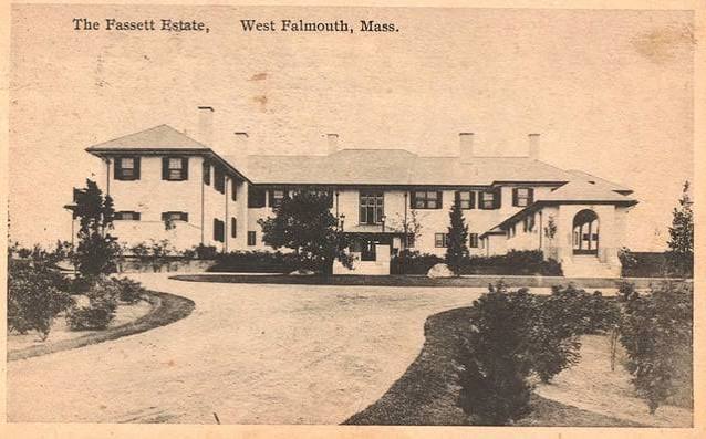 Old postcard of the Fassett estate at West Falmouth, Massachusetts
